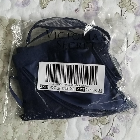 VS Luxe Lingerie Blue Dragon Lace Plunge Bra XS - Picture 5 of 11